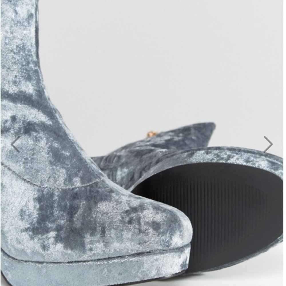 Velvet Platform Boot Silver/Gray - image 6